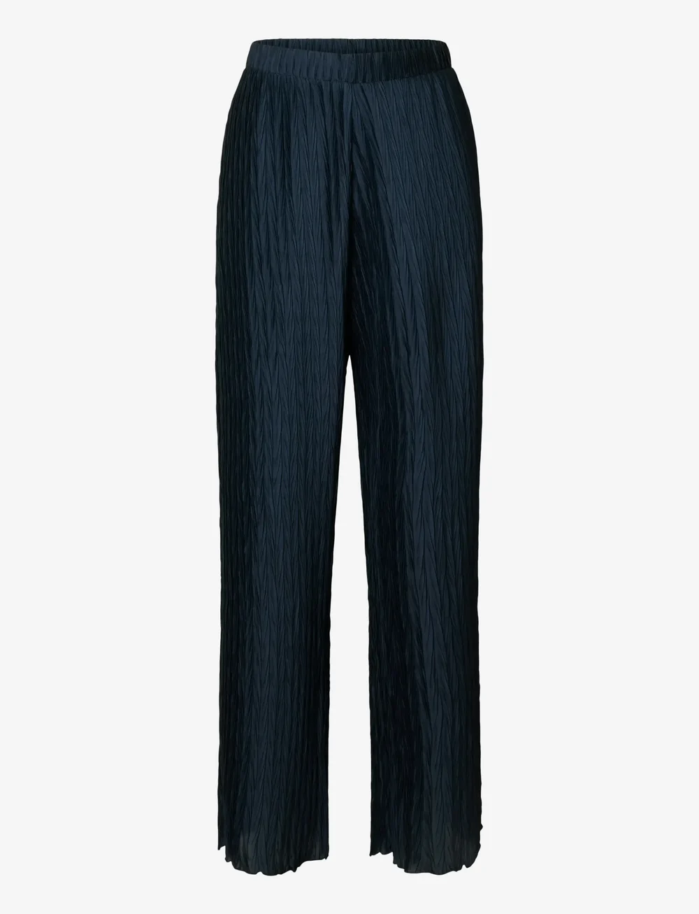 Selected - SLFELMA HW WIDE PLISSE PANT B - vida byxor - dark sapphire - 1