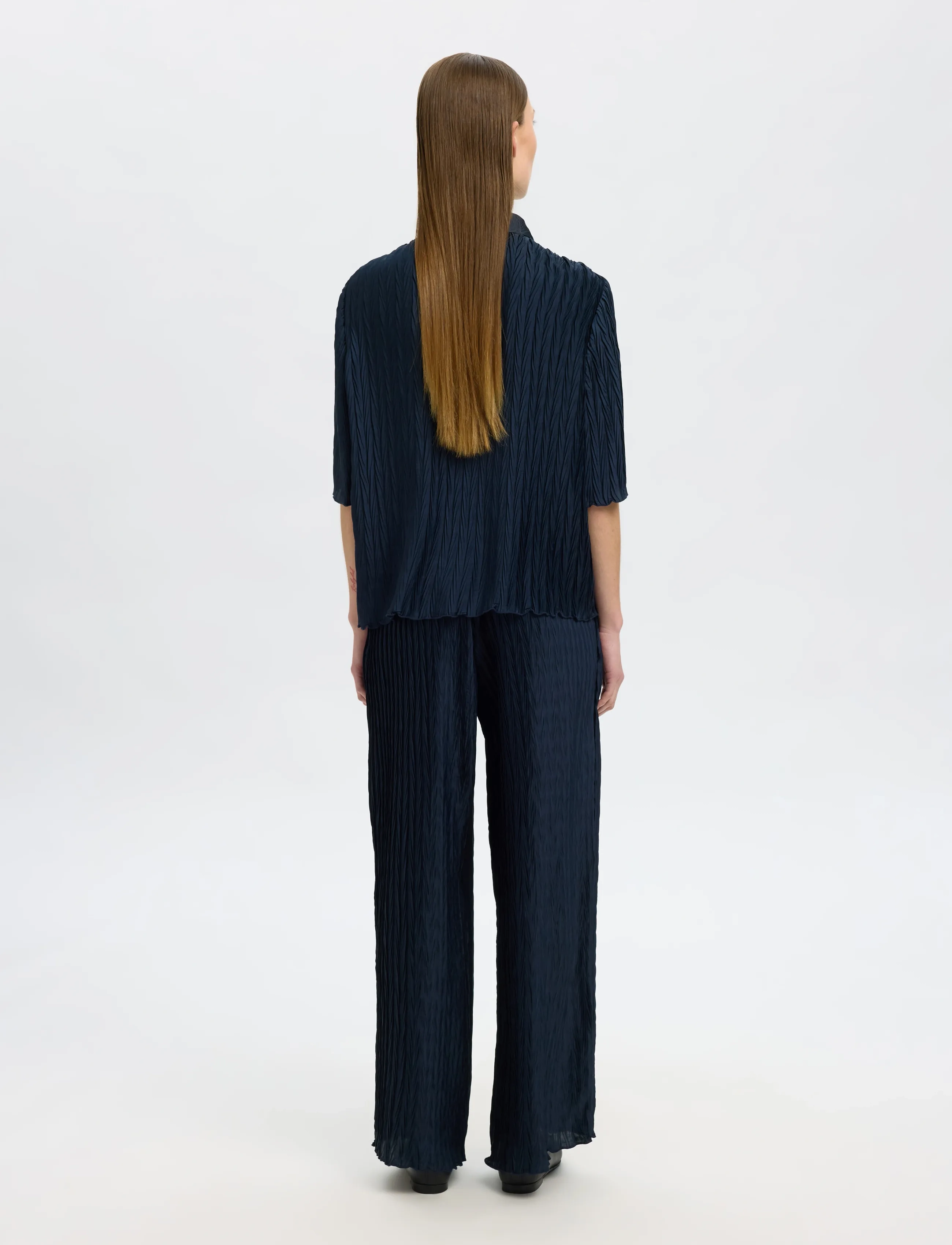 Slfelma Hw Wide Plisse Pant B 2