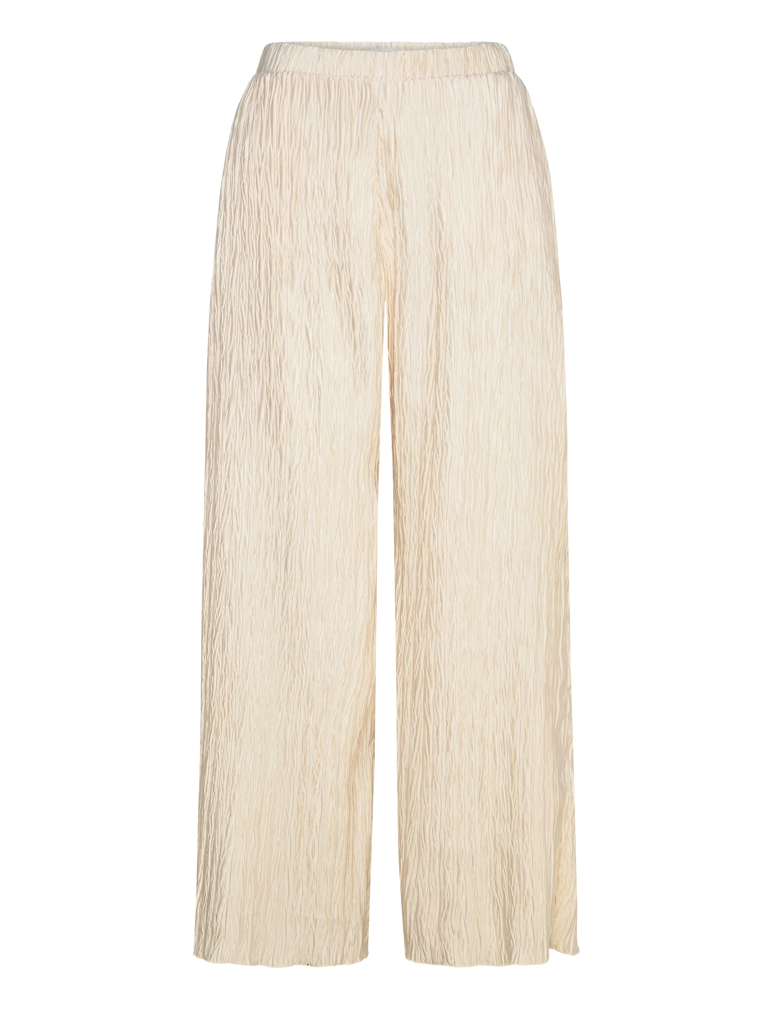 Selected Slfelma Hw Wide Plisse Pant B, 40, Cream, Bukser > Brede Ben, Dame