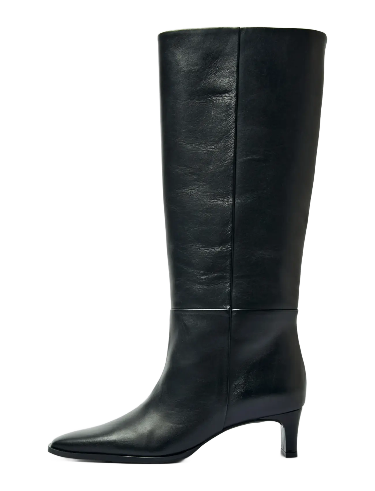 Selected SLWOLIVIA LEATHER HIGH SHAFTED BOOT - Knee high boots - BLACK / black