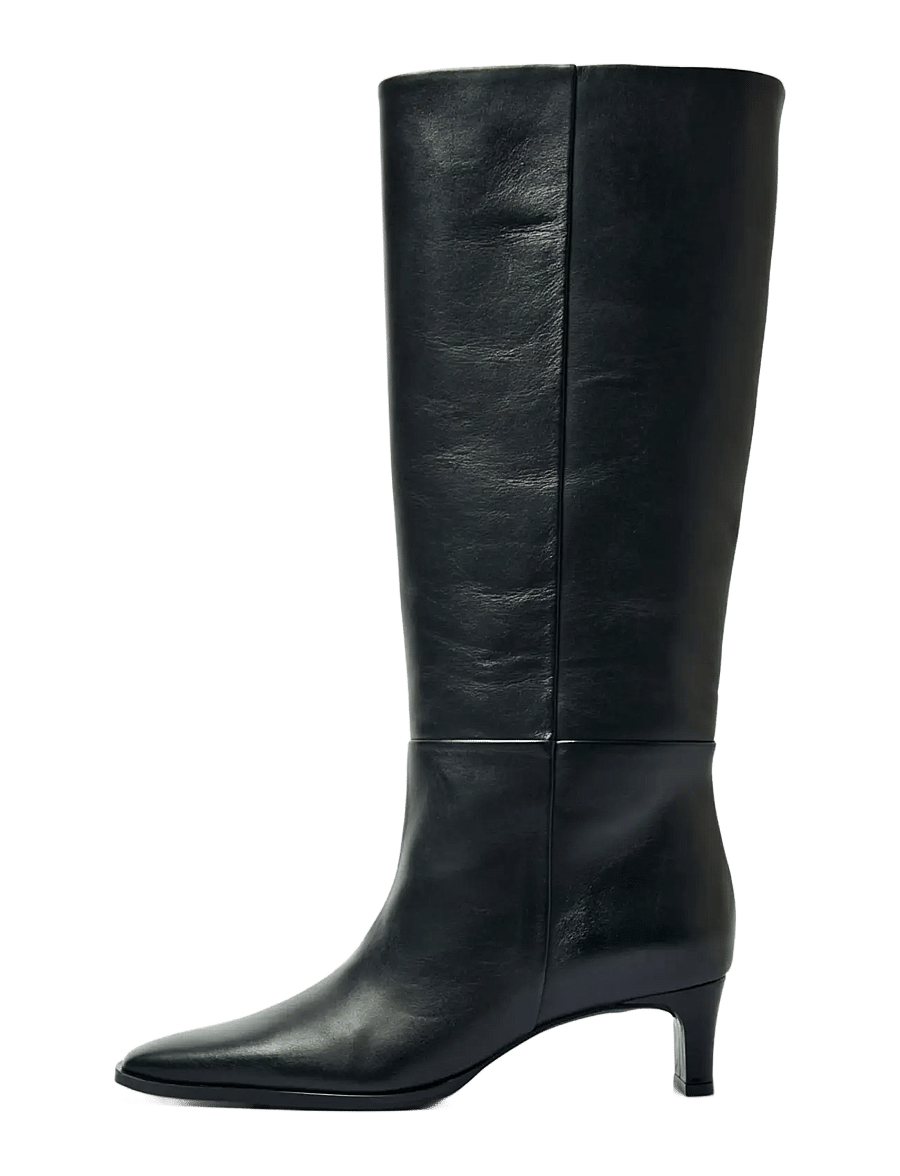 Selected - SLWOLIVIA LEATHER HIGH SHAFTED BOOT - kniehohe stiefel - black - 0