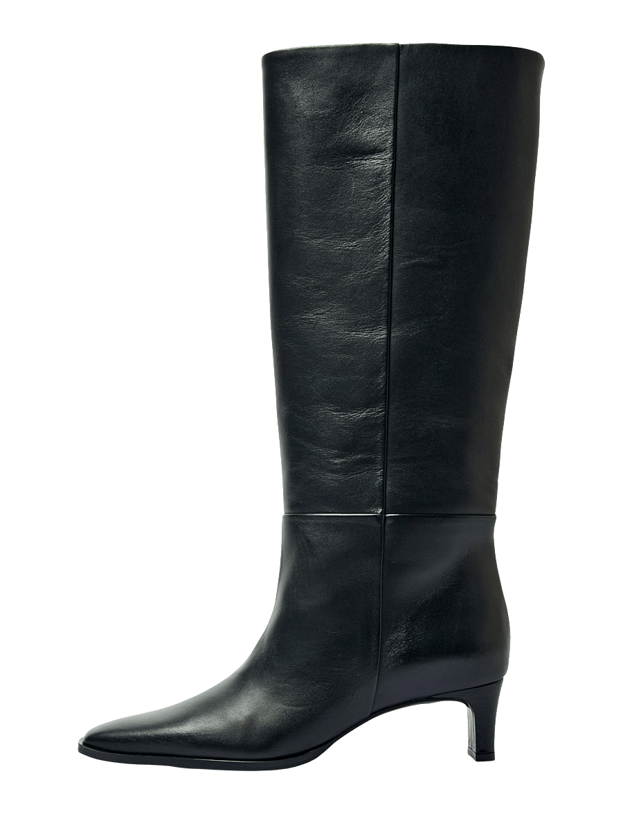 Selected - SLWOLIVIA LEATHER HIGH SHAFTED BOOT - kniehohe stiefel - black - 1