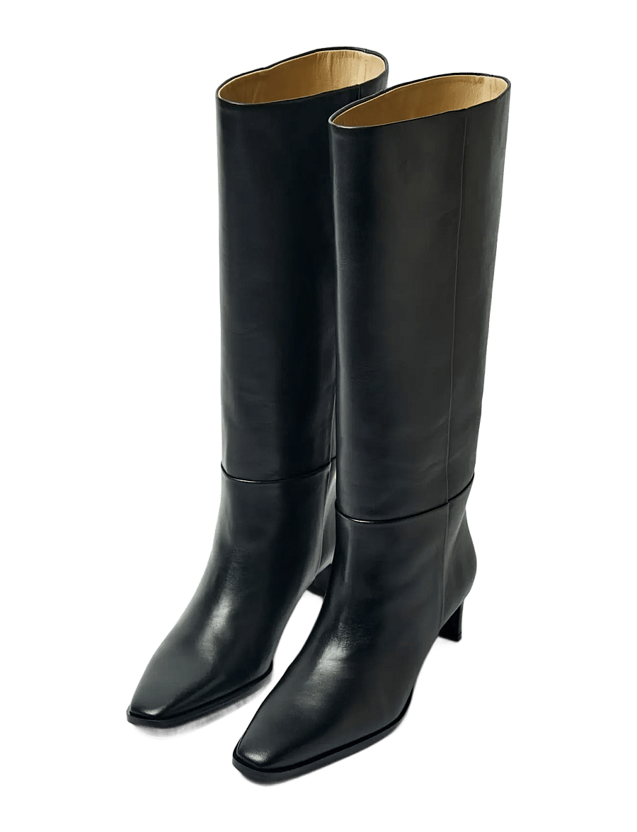 Selected - SLWOLIVIA LEATHER HIGH SHAFTED BOOT - kniehohe stiefel - black - 2