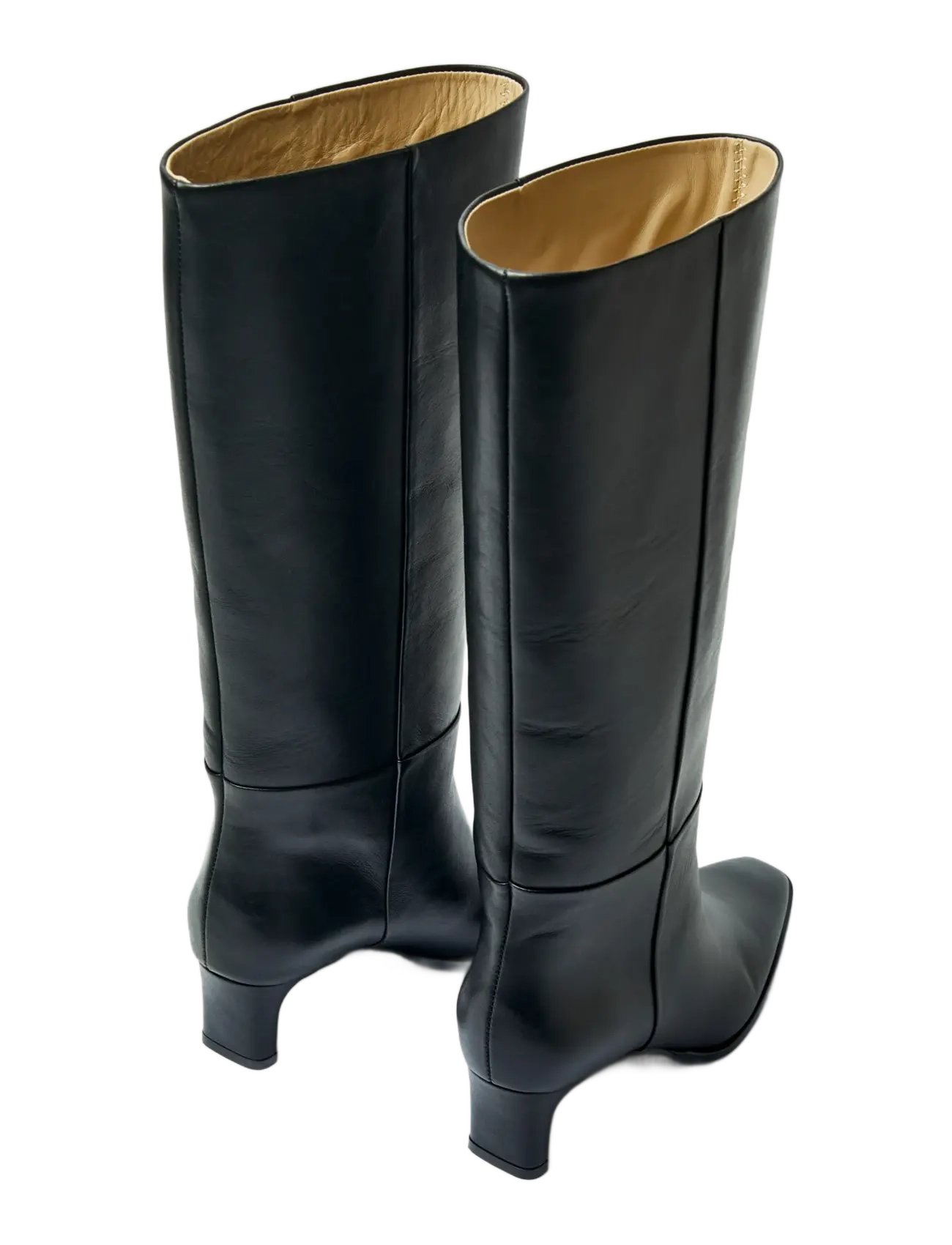 Selected - SLWOLIVIA LEATHER HIGH SHAFTED BOOT - knee high boots - black - 3