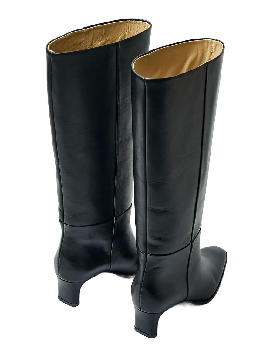 Selected - SLWOLIVIA LEATHER HIGH SHAFTED BOOT - kniehohe stiefel - black - 3