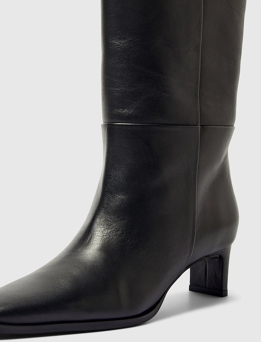 Selected - SLWOLIVIA LEATHER HIGH SHAFTED BOOT - kniehohe stiefel - black - 4