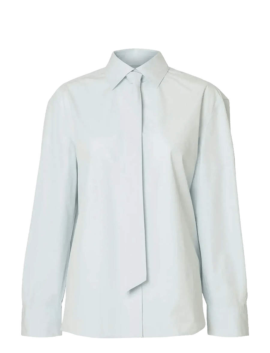 Selected - SLFNORMA OVERSIZE LS SHIRT B - langærmede skjorter - ancient water - 1