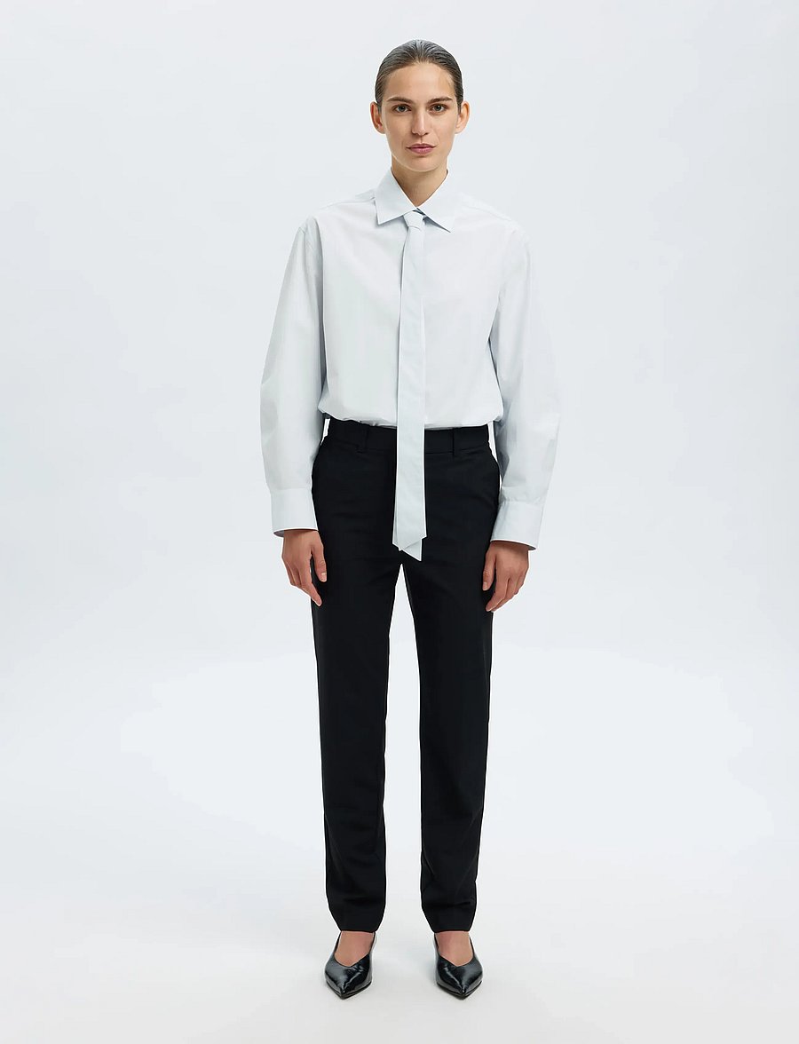 Selected - SLFNORMA OVERSIZE LS SHIRT B - langærmede skjorter - ancient water - 5