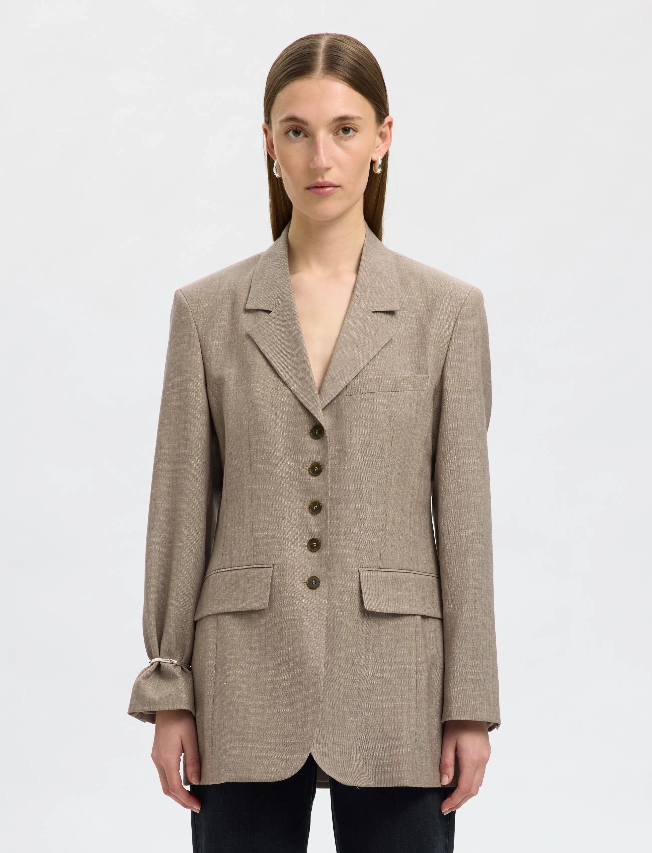 Selected - SLFMELLI BLAZER - oatmeal - 4