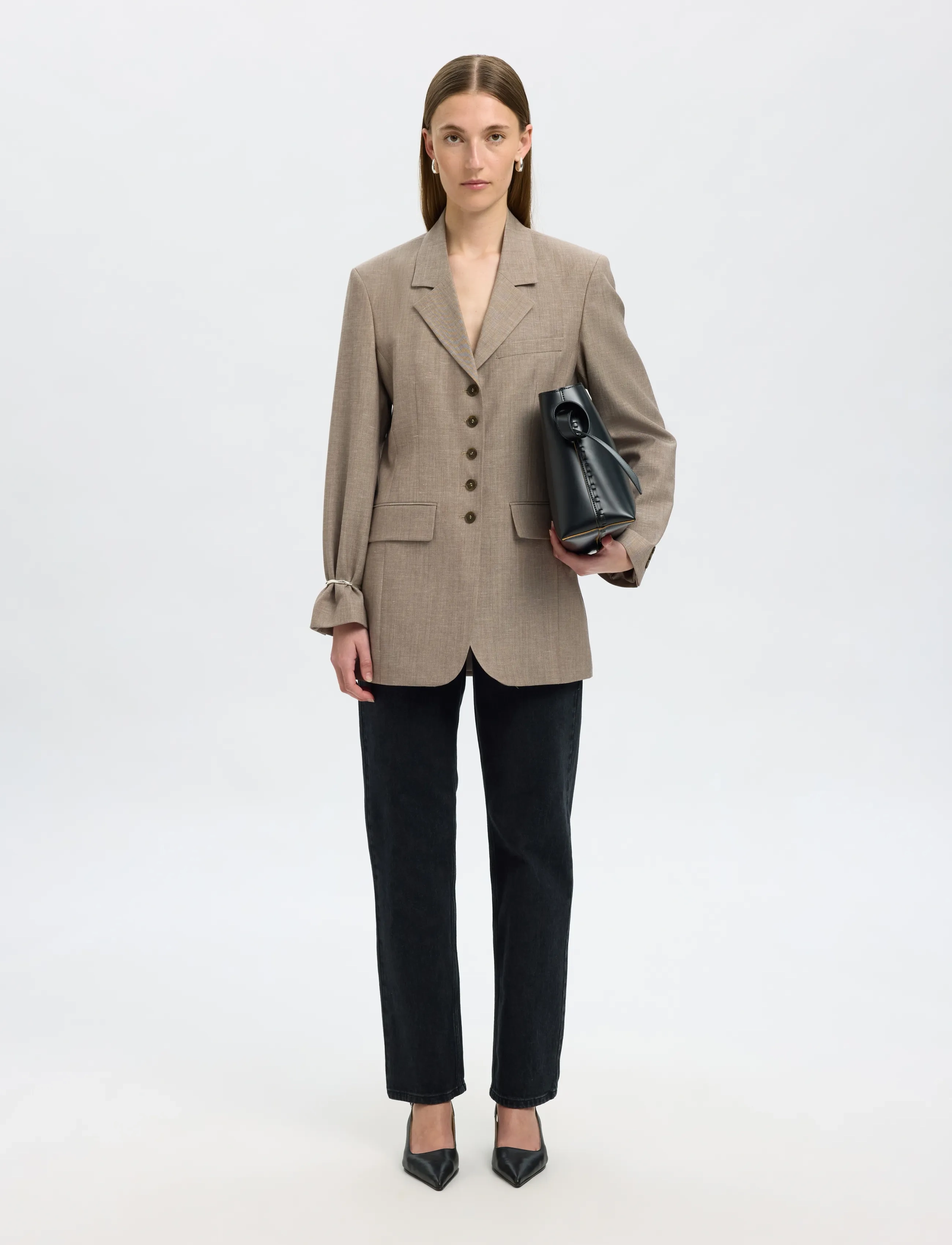 Selected - SLFMELLI BLAZER - oatmeal - 5