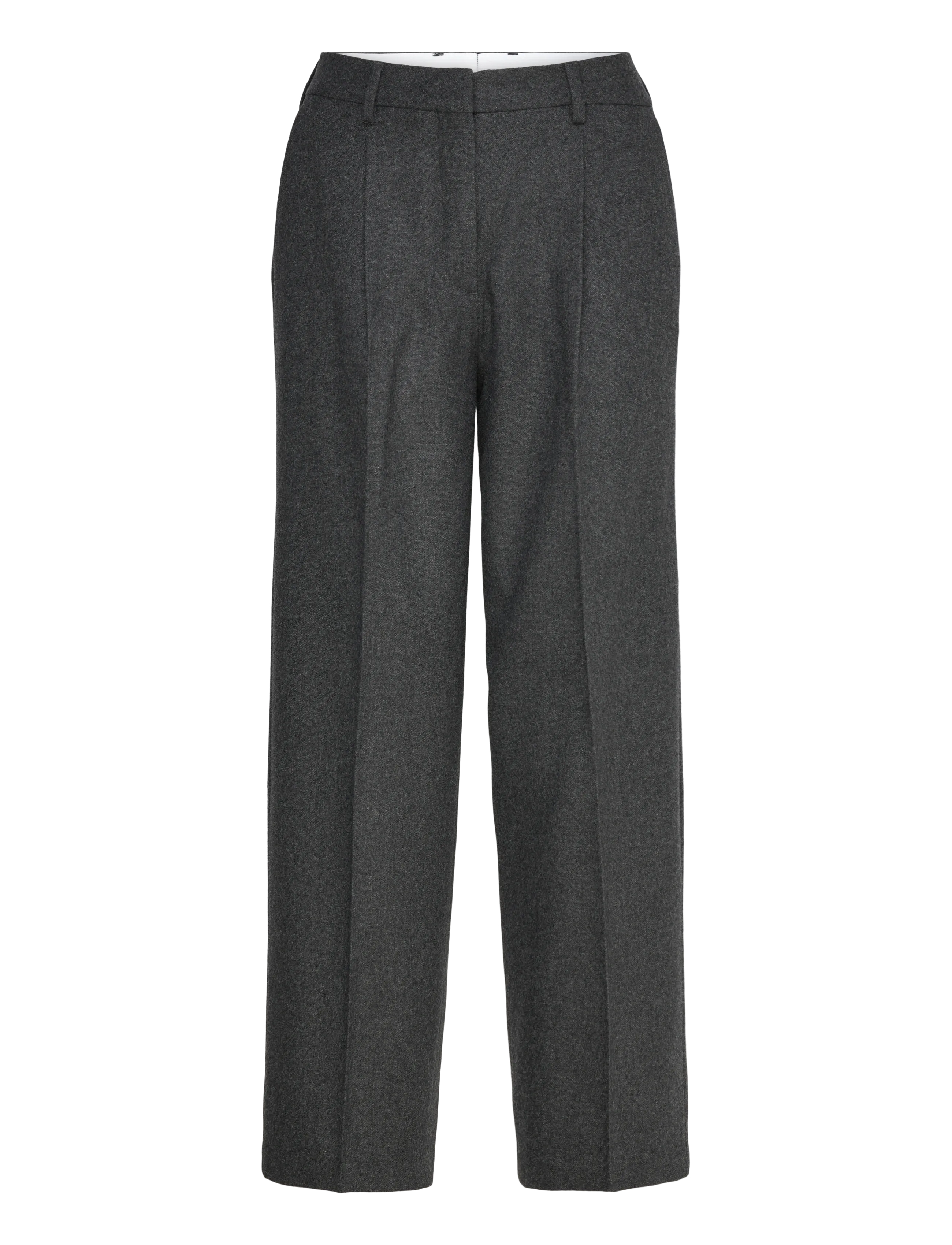 Selected SLFBARREL BERIT HW PANT - Bukser - DARK GREY / grey