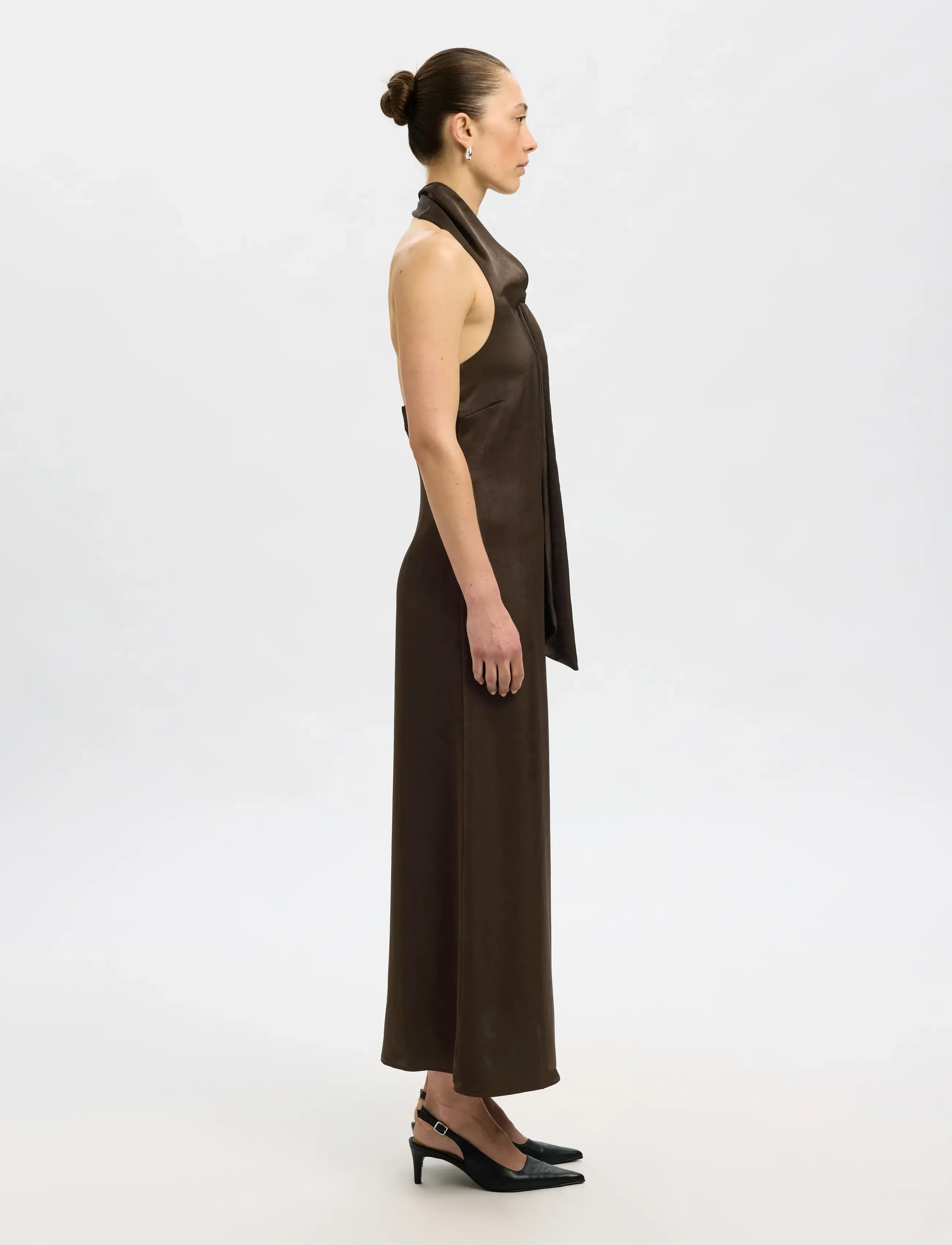 Selected - SLFCECILIA SLIM NECKHOLDER ANKLE DRESS B - maxi kjoler - delicioso - 5