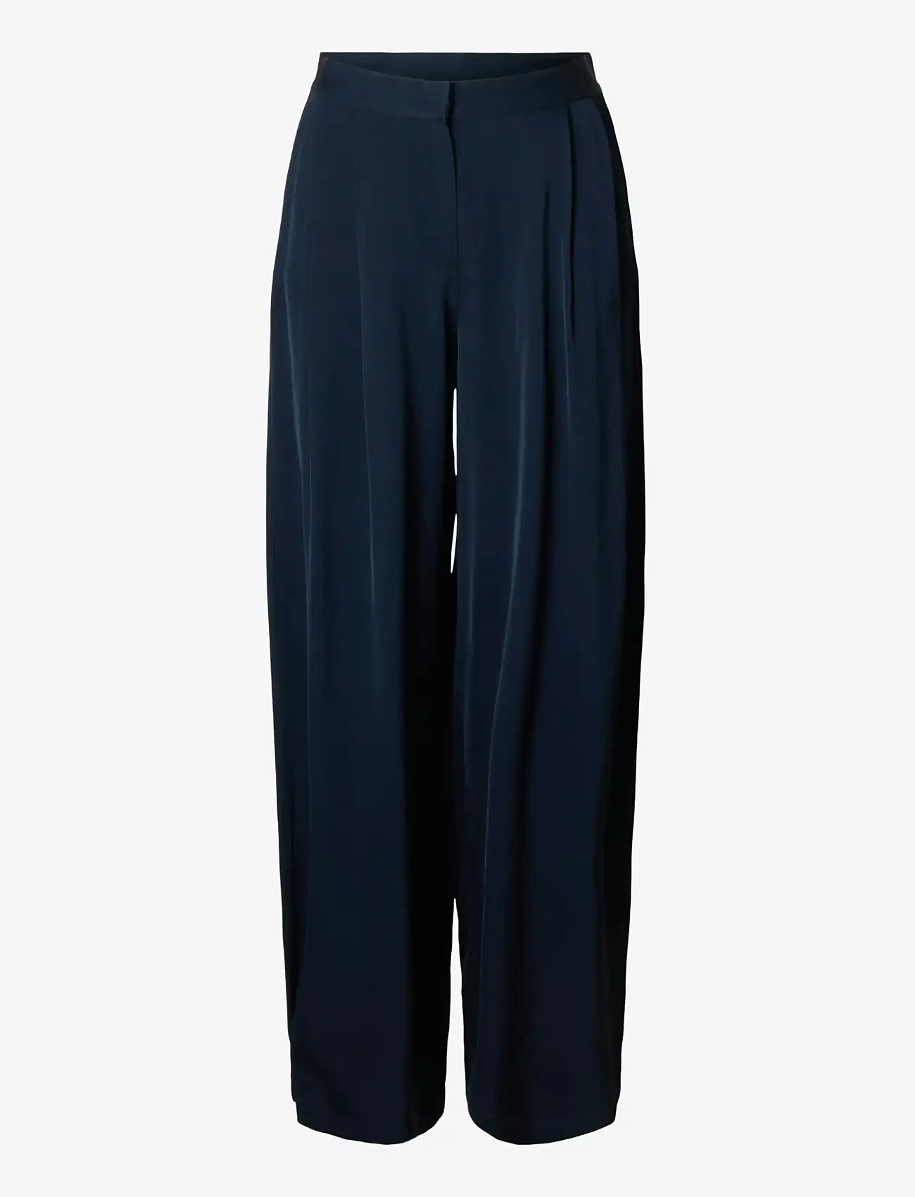 Selected - SLFLEONORE HW WIDE PANT B - bukser med brede ben - dark sapphire - 1