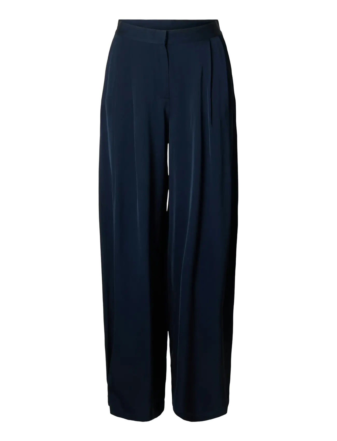 Selected SLFLEONORE HW WIDE PANT B - Tøj - DARK SAPPHIRE / navy