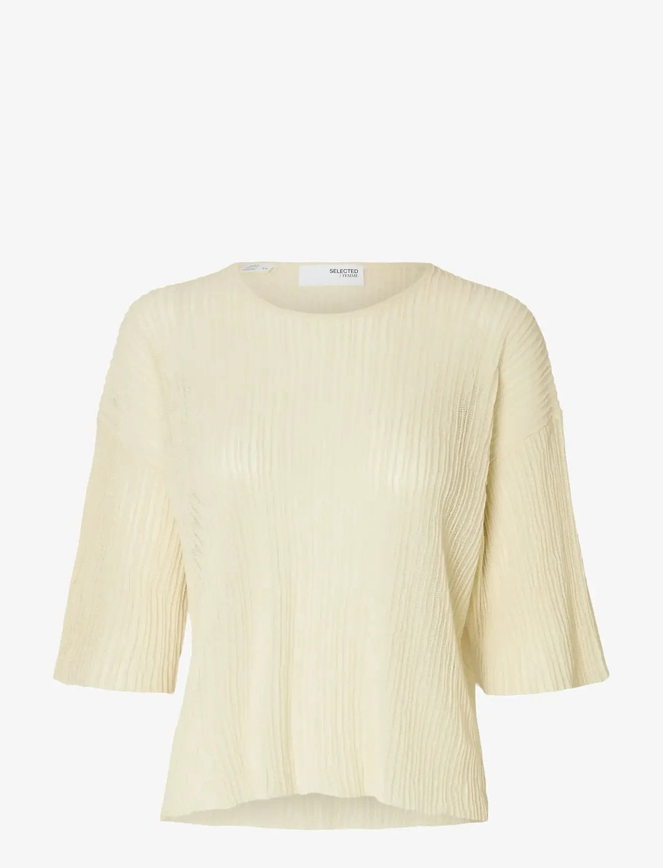 Selected - SLFLEA 2/4 KNIT O-NECK - stickade tröjor - birch - 1