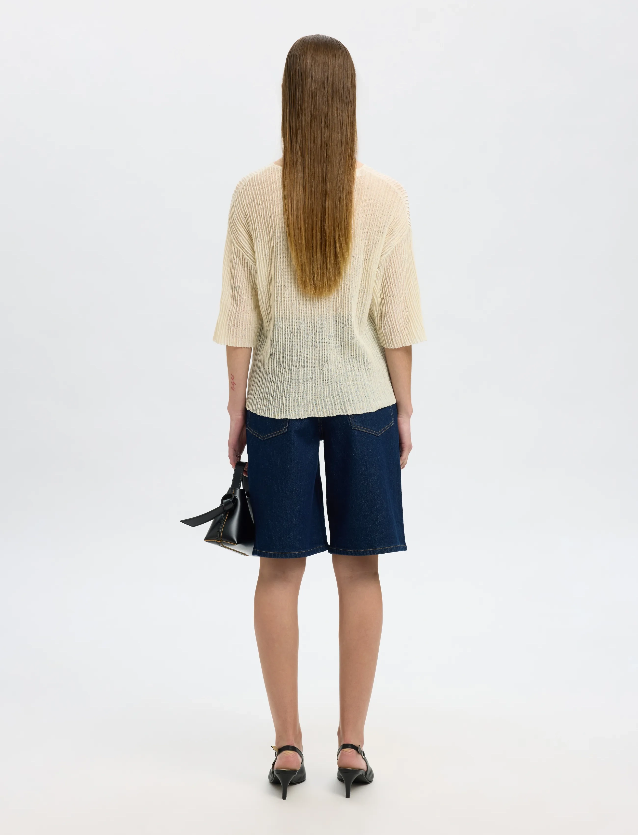 Selected - SLFLEA 2/4 KNIT O-NECK - jumpers - birch - 2