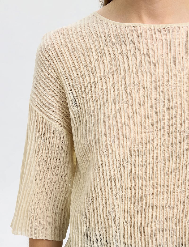 Selected - SLFLEA 2/4 KNIT O-NECK - pullover - birch - 3