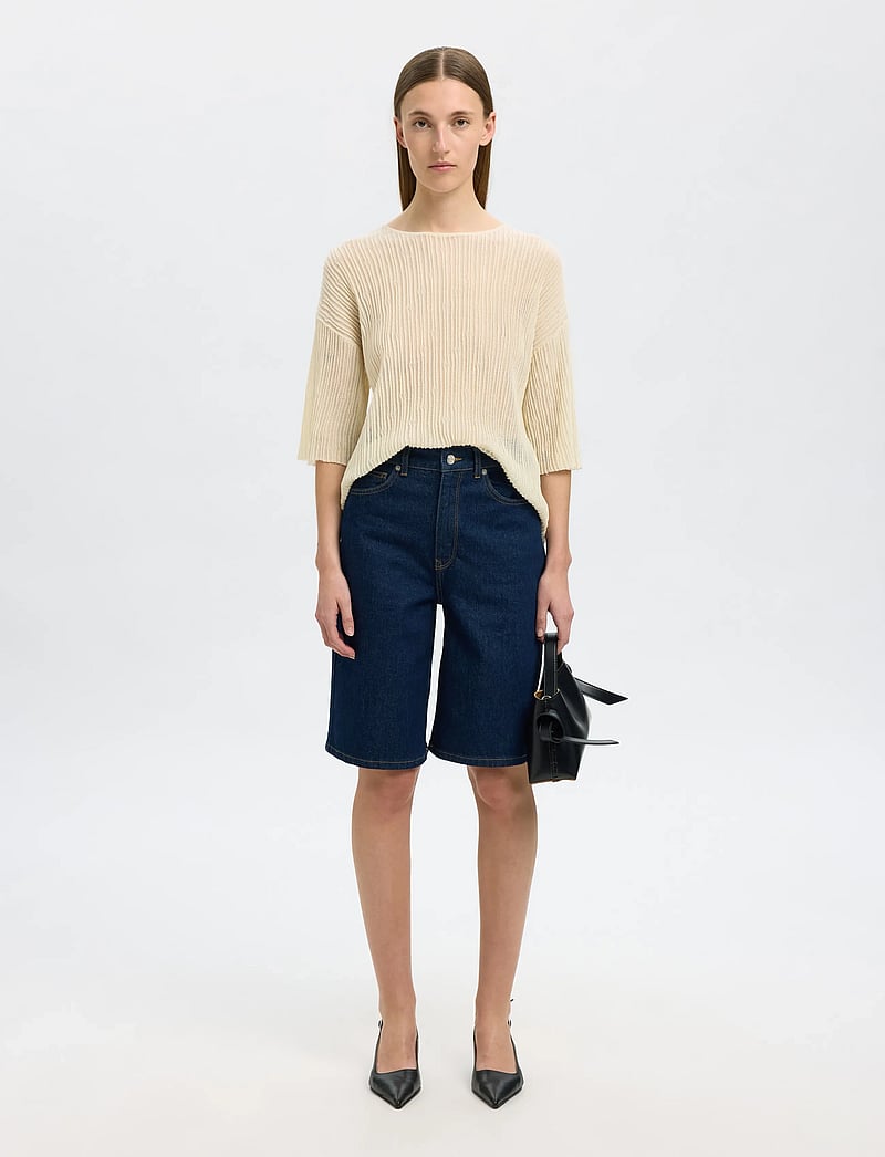 Selected - SLFLEA 2/4 KNIT O-NECK - pullover - birch - 4