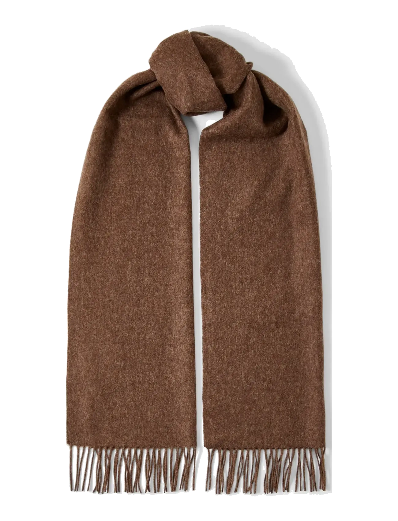 Selected SLFTIME NEW WOOL SCARF - Transitional Layering - FUNGI / brown