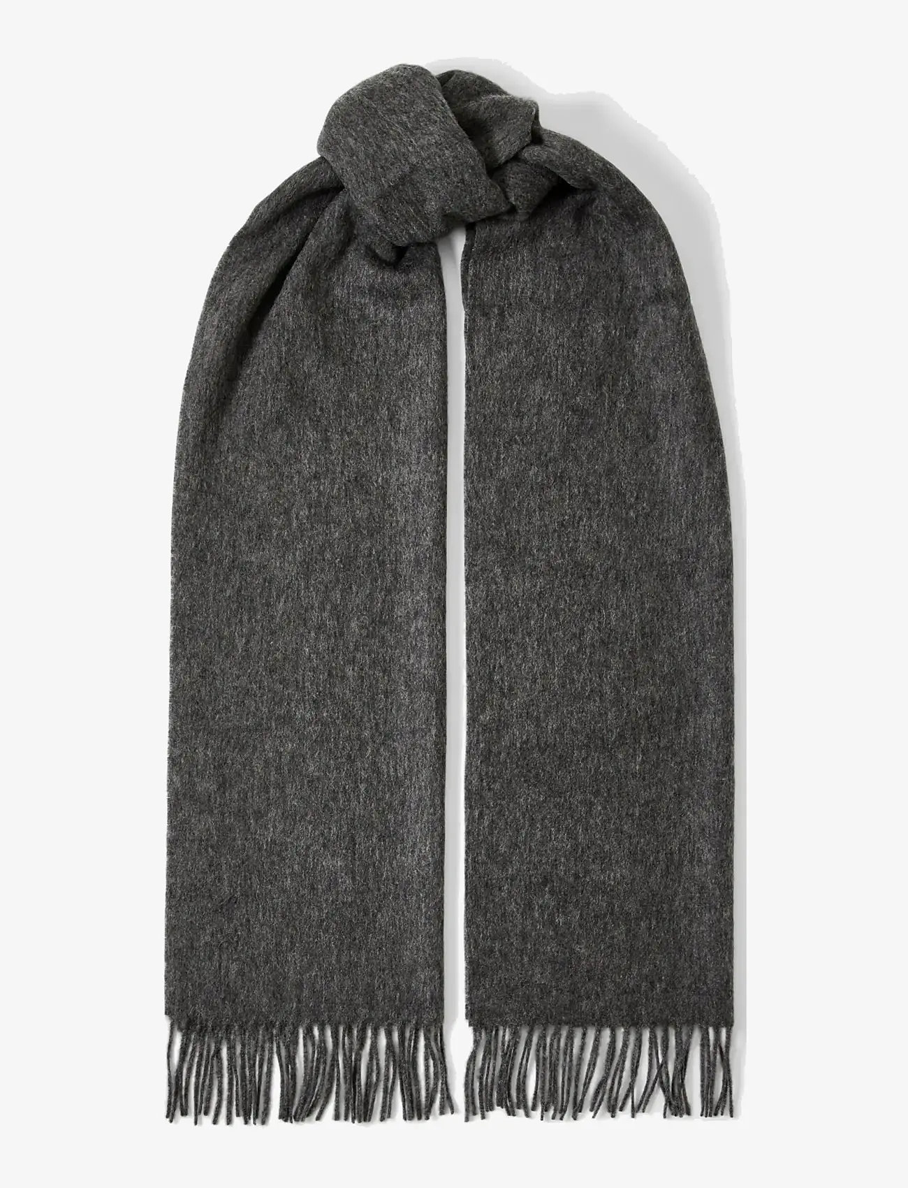 Selected - SLFTIME NEW WOOL SCARF - winter scarves - medium grey melange - 0