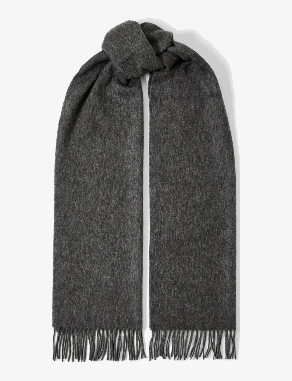 Selected - SLFTIME NEW WOOL SCARF - halsdukar - medium grey melange - 0