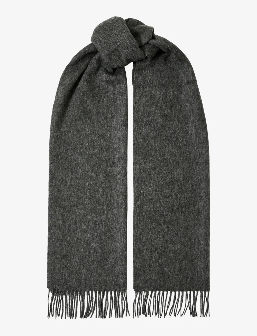 Selected - SLFTIME NEW WOOL SCARF - halsdukar - medium grey melange - 1