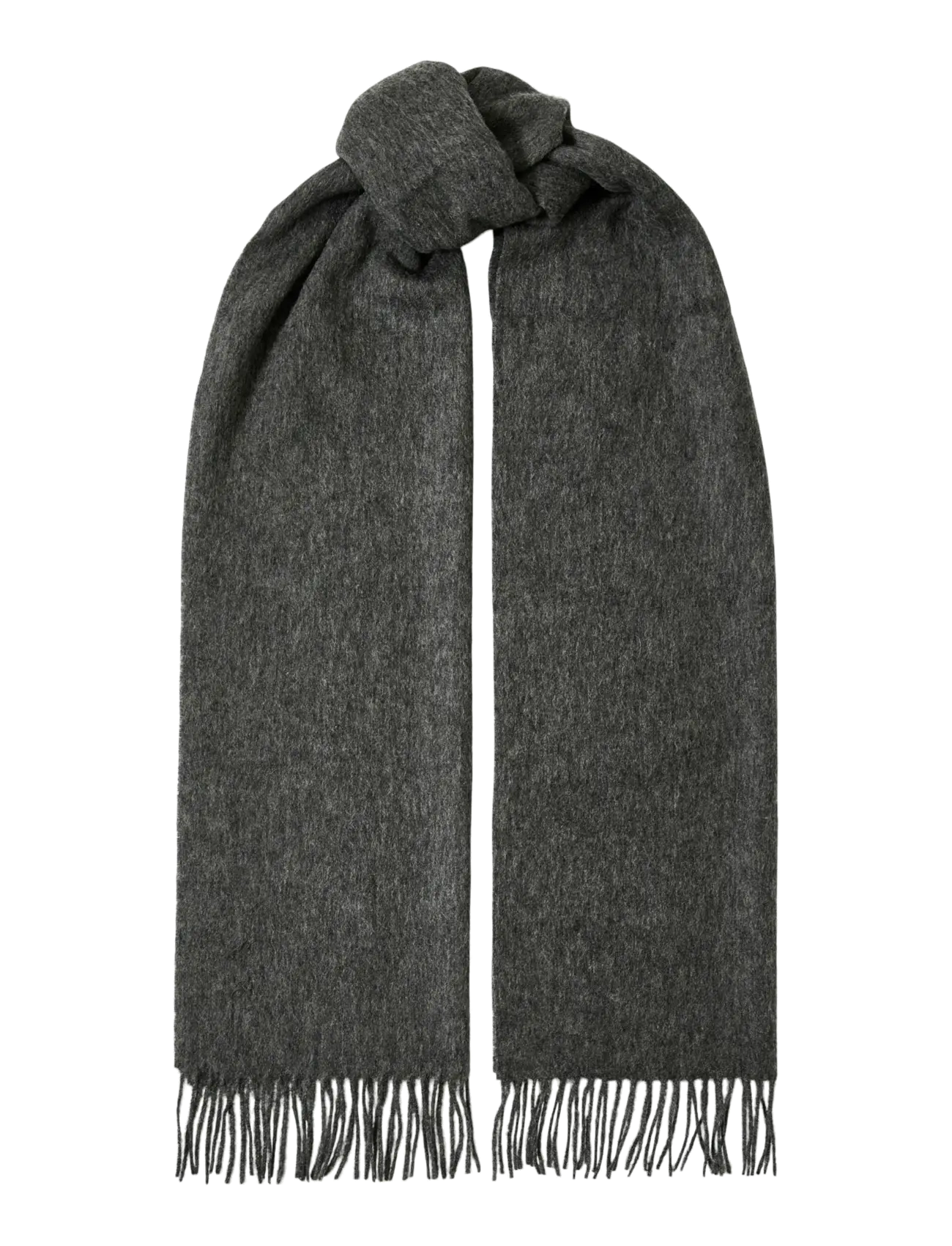 Selected - SLFTIME NEW WOOL SCARF - accessoires - medium grey melange - 1