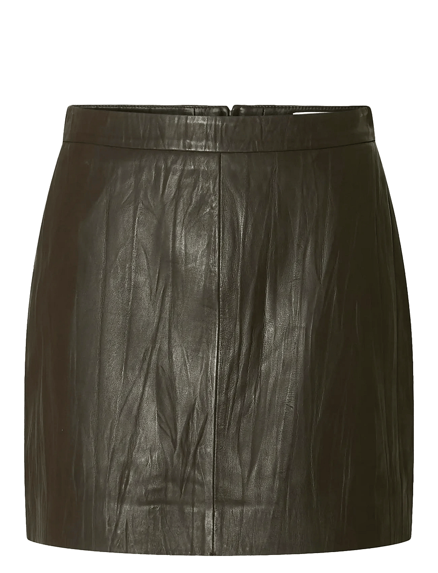 Selected - SLFKAMMA CRINCKLE LEATHER SKIRT HW - nahkseelikud - delicioso - 1
