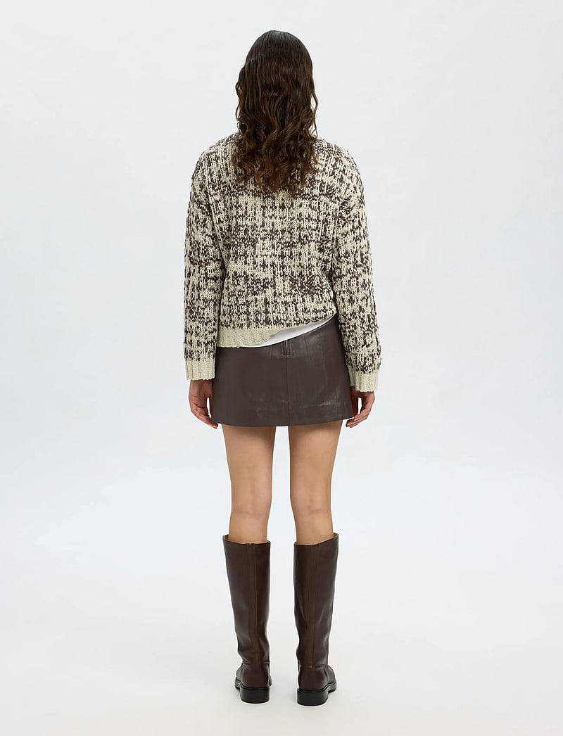 Selected - SLFKAMMA CRINCKLE LEATHER SKIRT HW - nahast seelikud - delicioso - 2