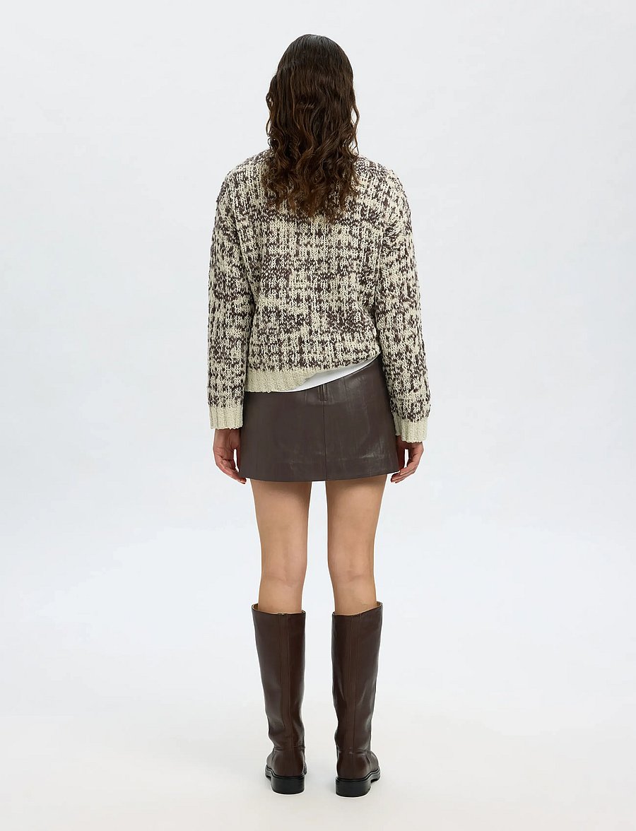 Selected - SLFKAMMA CRINCKLE LEATHER SKIRT HW - nahkseelikud - delicioso - 2