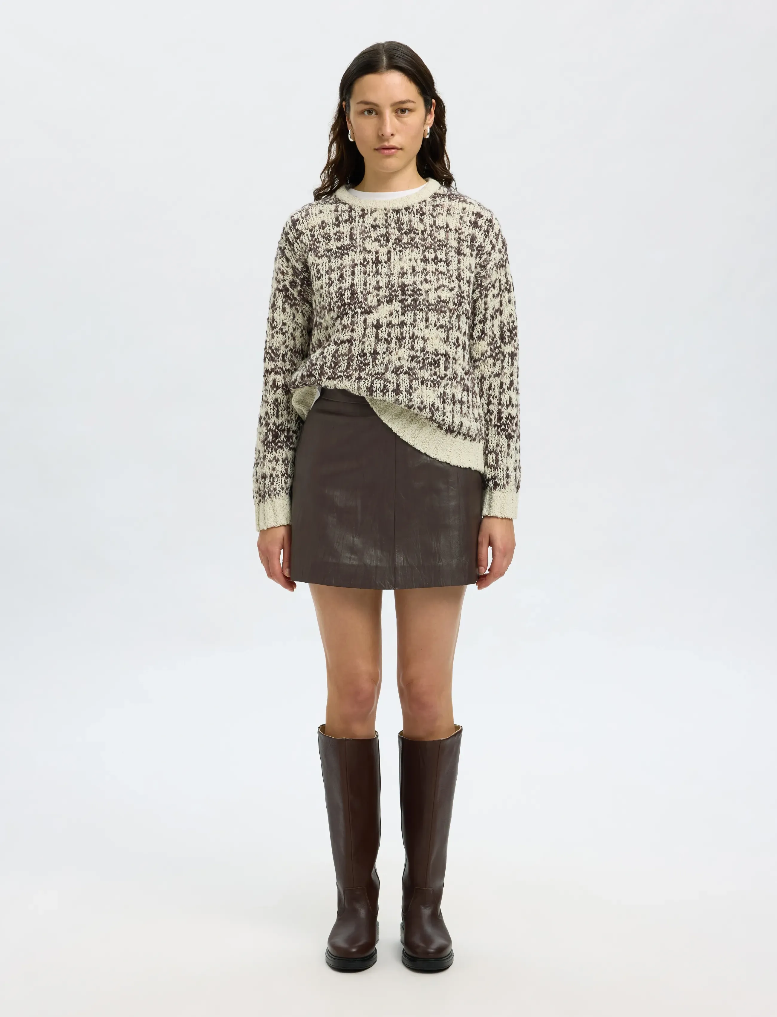 Selected - SLFKAMMA CRINCKLE LEATHER SKIRT HW - jupes en cuir - delicioso - 3
