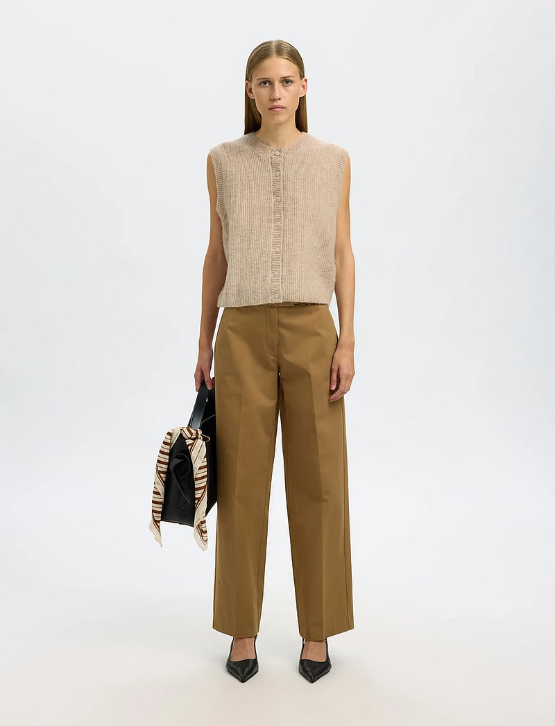 Selected - SLWLULU SL BUTTON O-NECK VEST NOOS - strikveste - birch - 3