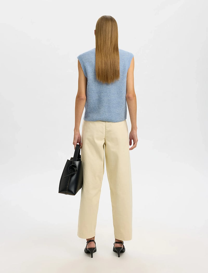 Selected - SLWLULU SL BUTTON O-NECK VEST NOOS - strikveste - cashmere blue - 2