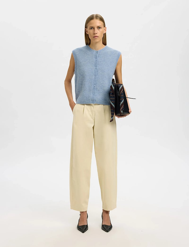 Selected - SLWLULU SL BUTTON O-NECK VEST NOOS - strikveste - cashmere blue - 4