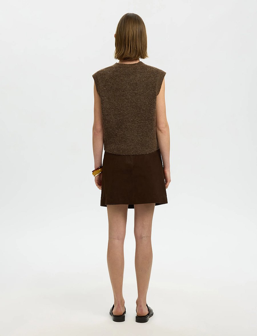 Selected - SLWLULU SL BUTTON O-NECK VEST NOOS - kootud vestid - dachshund - 2
