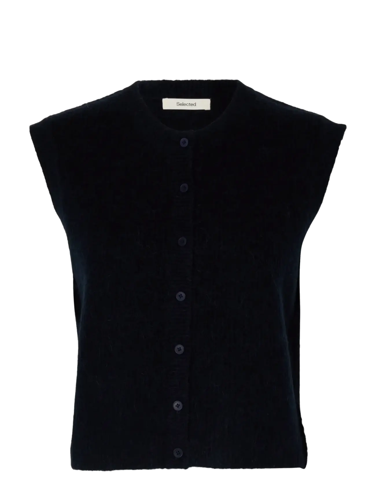 Selected SLWLULU SL BUTTON O-NECK VEST NOOS - Veste - DARK SAPPHIRE / navy