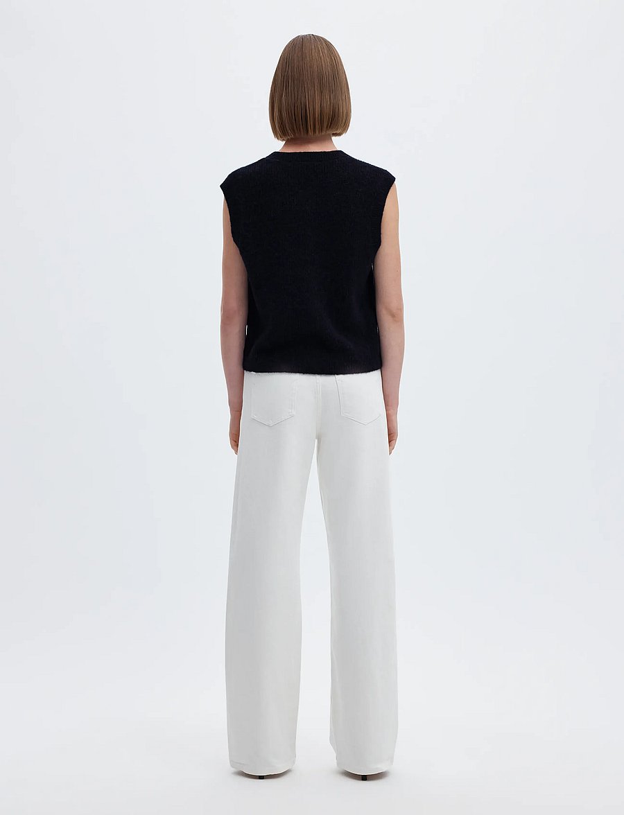 Selected - SLWLULU SL BUTTON O-NECK VEST NOOS - kootud vestid - dark sapphire - 2