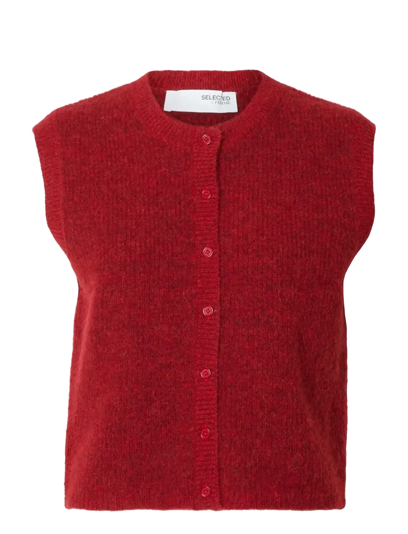 Selected SLWLULU SL BUTTON O-NECK VEST NOOS - Riided - EQUESTRIAN RED / red