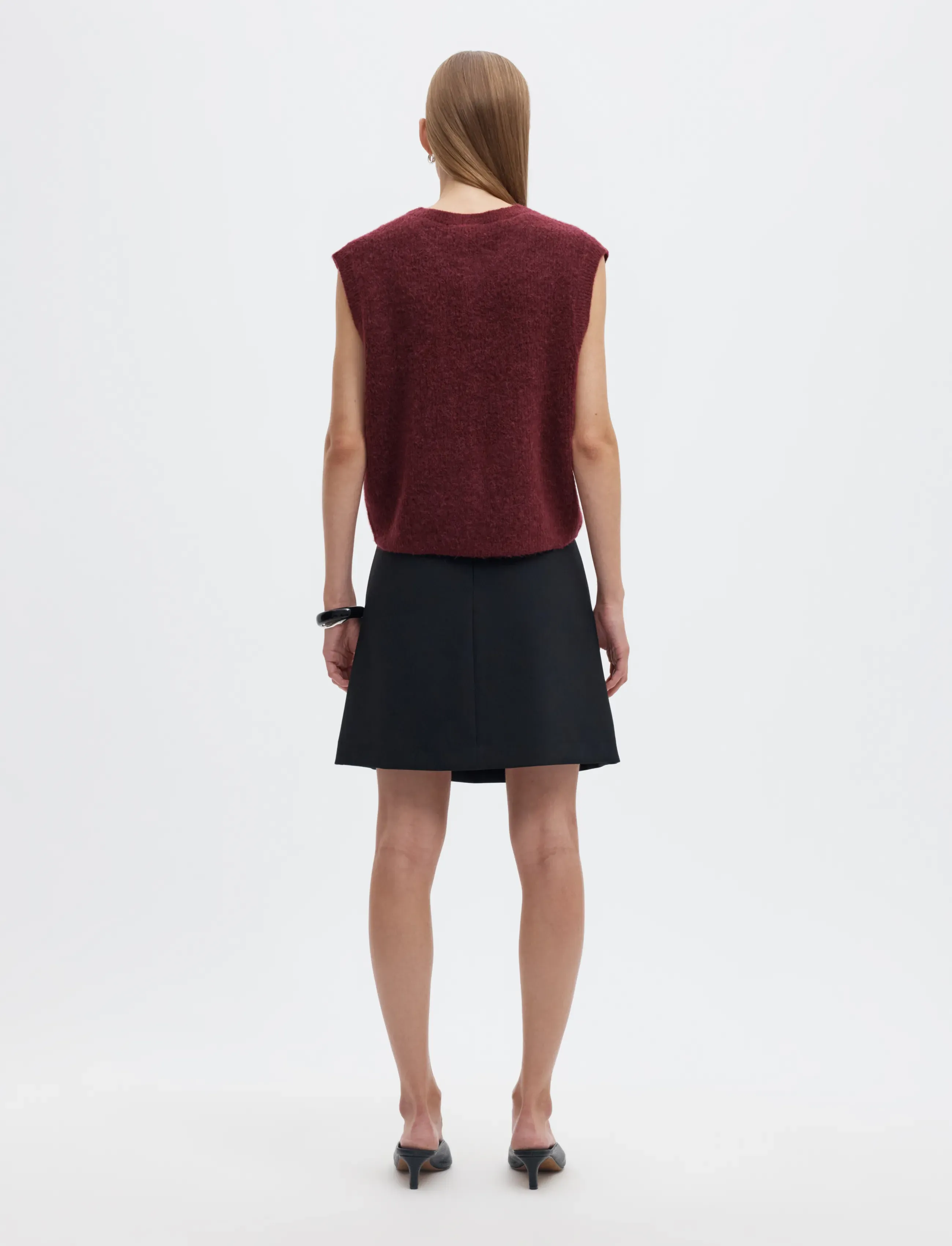 Selected - SLWLULU SL BUTTON O-NECK VEST NOOS - strikveste - tawny port - 2