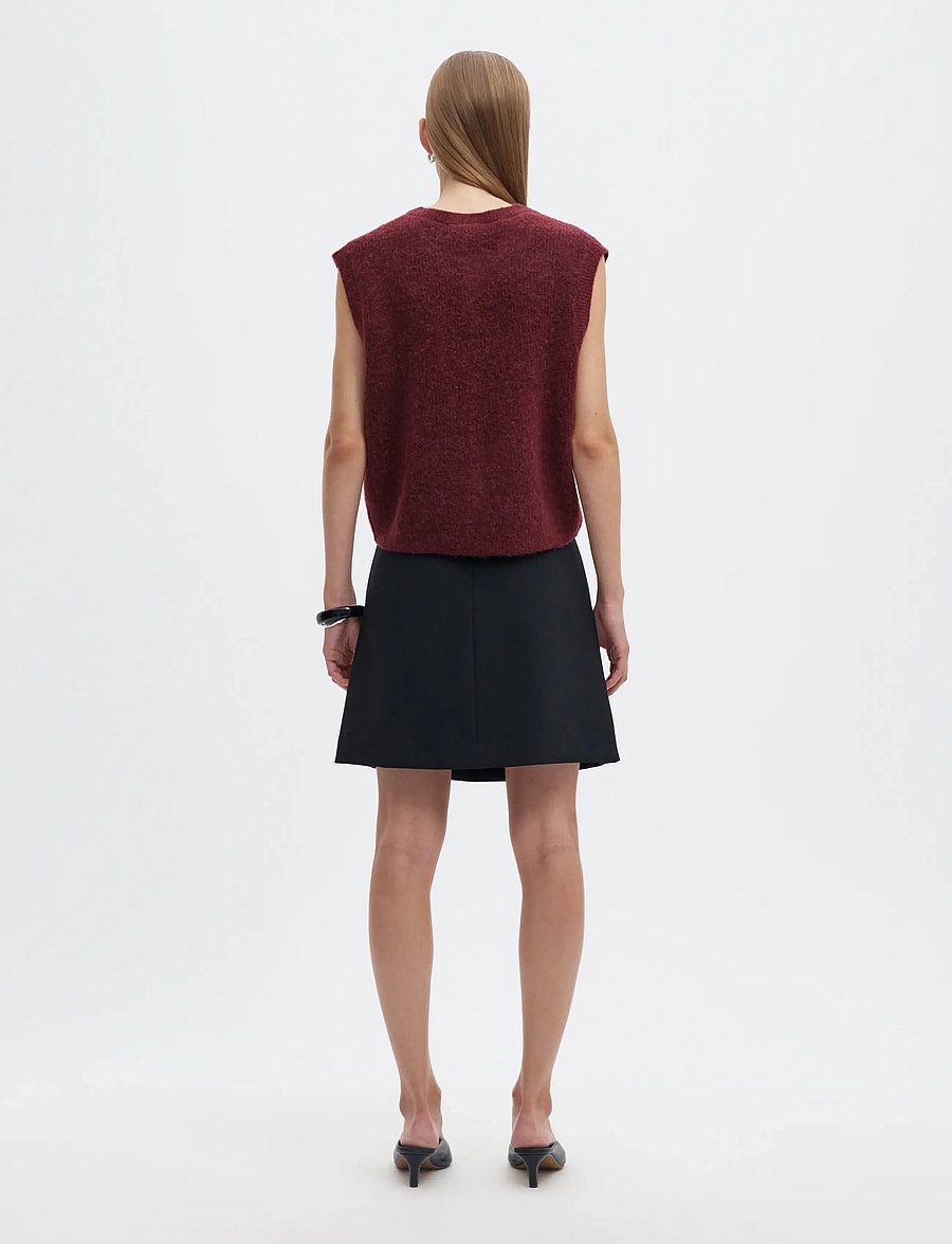 Selected - SLWLULU SL BUTTON O-NECK VEST NOOS - strikveste - tawny port - 2