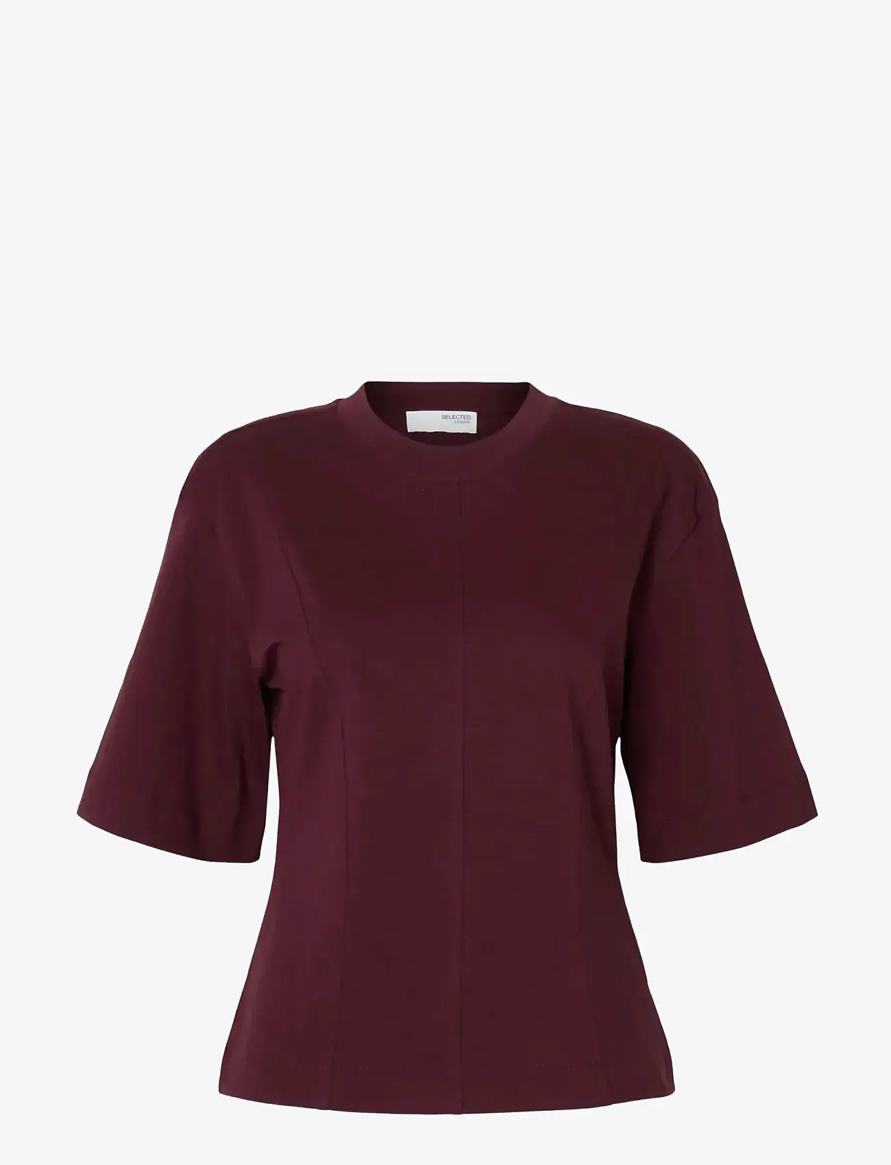 Selected - SLFMESA SS TEE - herbstliche kleidung - fig - 0