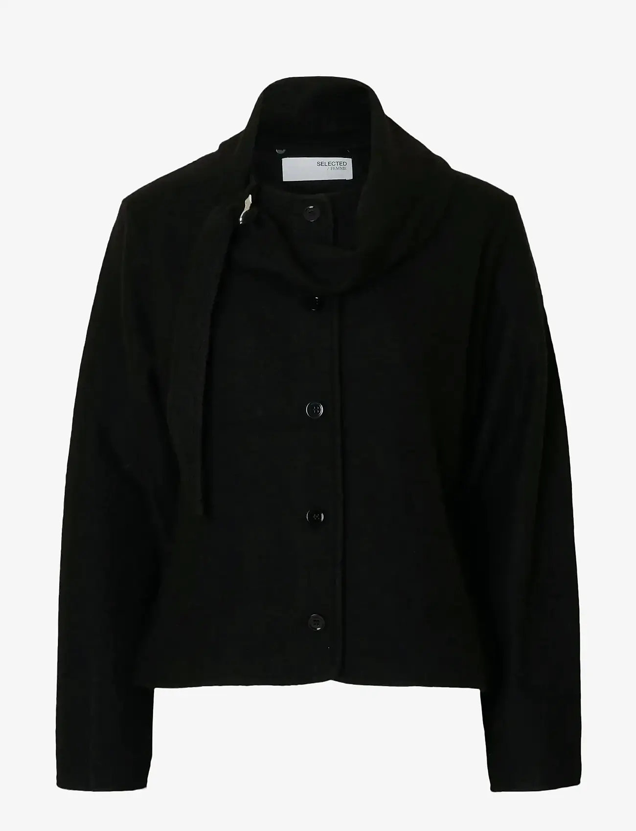 Selected - SLFDARLA LS KNIT JACKET - jacken - black - 1