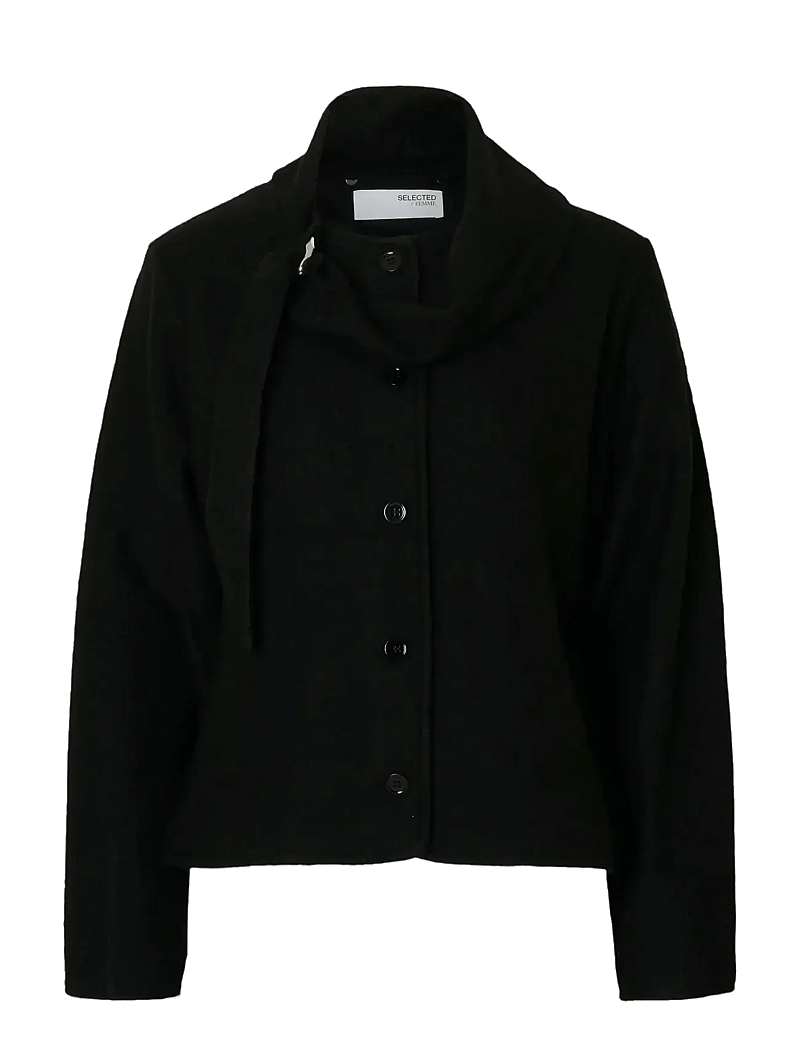 Selected - SLFDARLA LS KNIT JACKET - jacken - black - 1