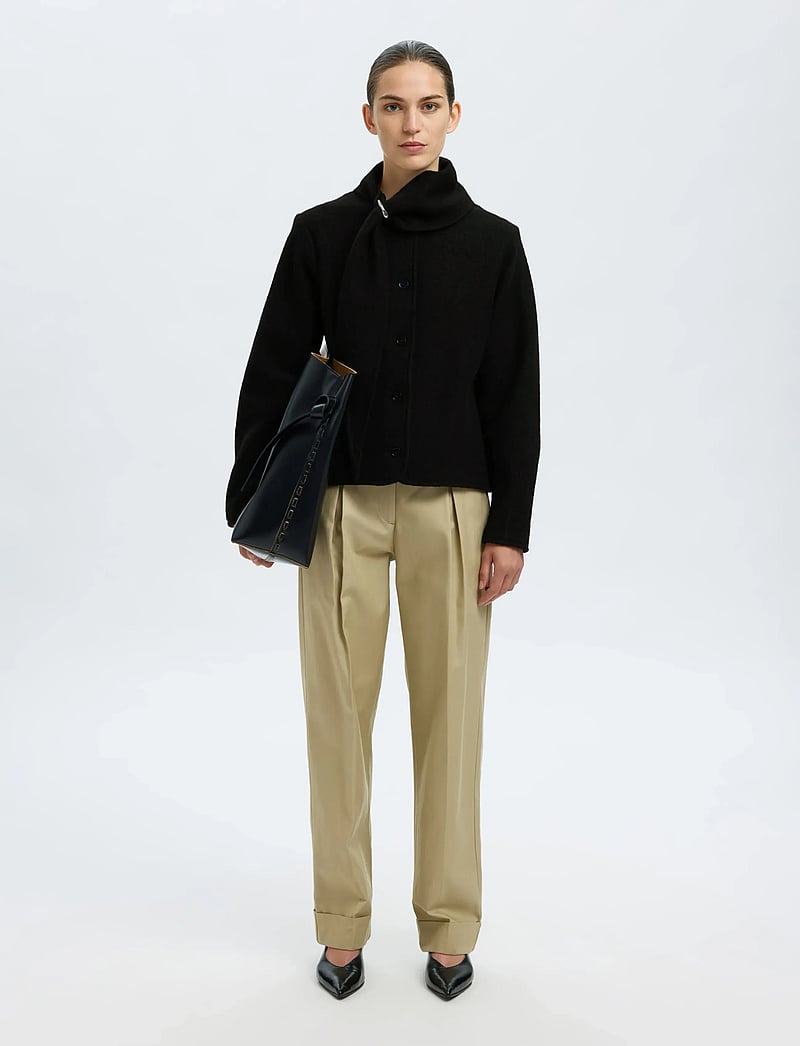 Selected - SLFDARLA LS KNIT JACKET - jacken - black - 5