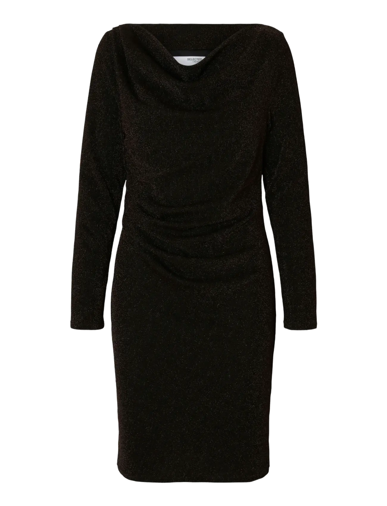 Selected SLFANJA LS SLIM SHORT DRESS - Strickkleider - DELICIOSO / black