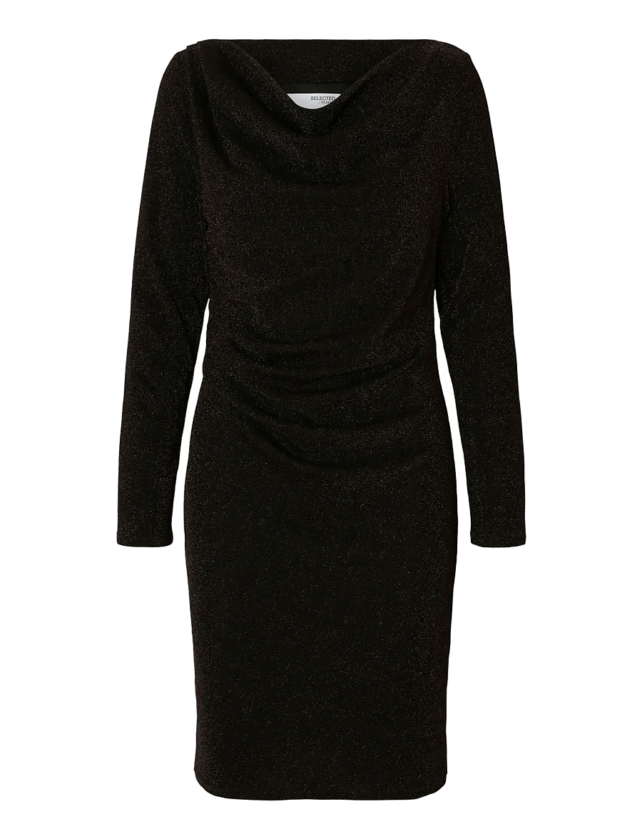 Selected - SLFANJA LS SLIM SHORT DRESS - knitted dresses - delicioso - 1