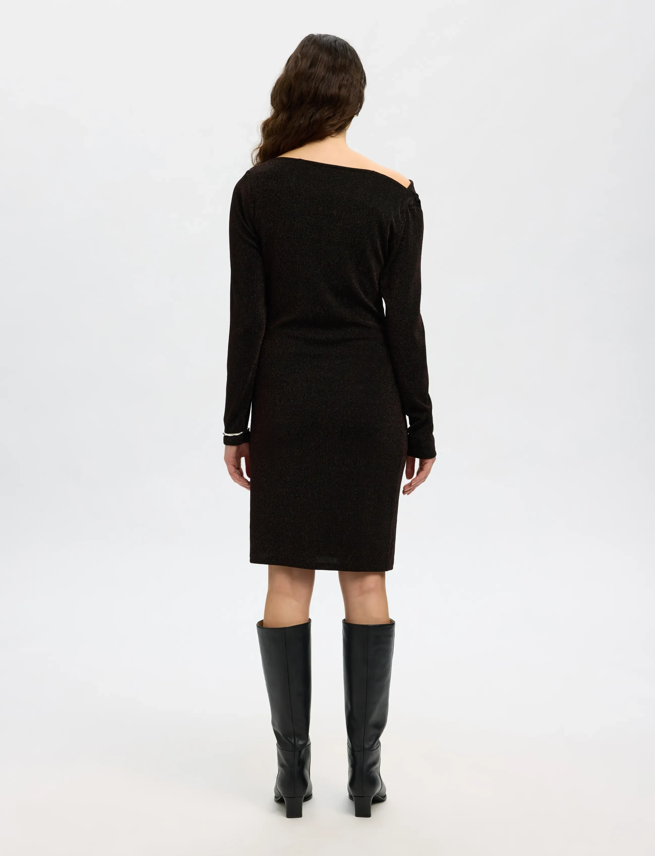 Selected - SLFANJA LS SLIM SHORT DRESS - knitted dresses - delicioso - 2