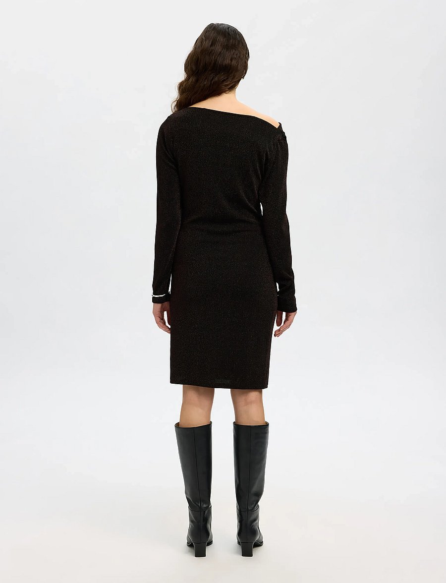 Selected - SLFANJA LS SLIM SHORT DRESS - knitted dresses - delicioso - 2