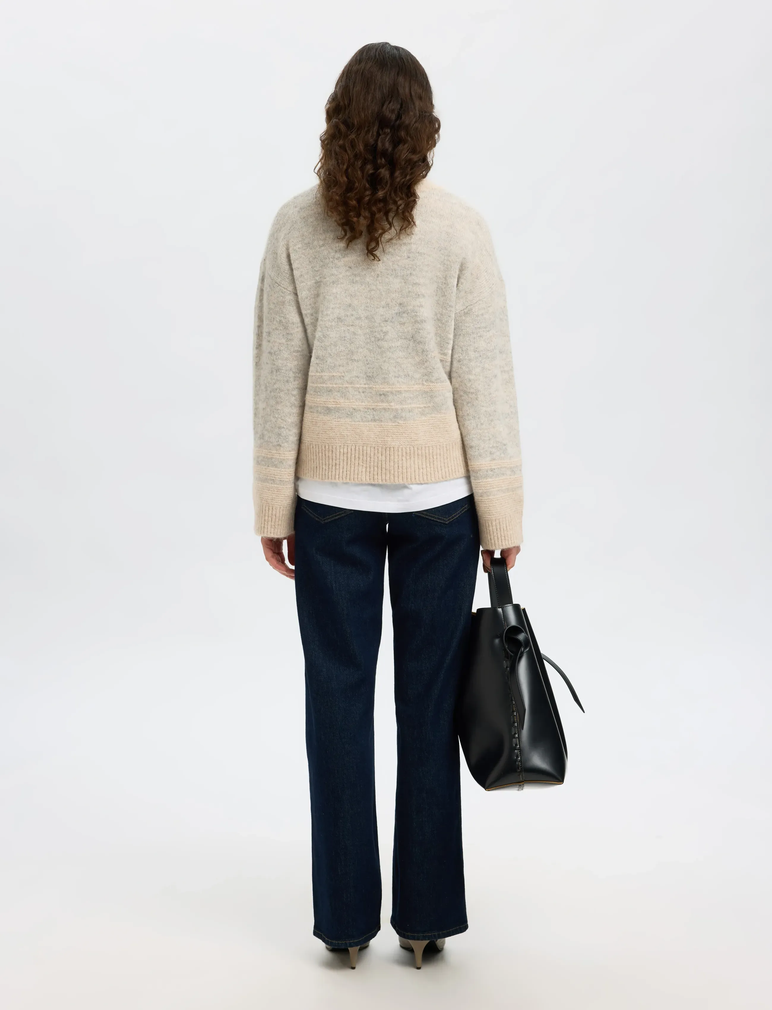 Selected - SLFALVA LS KNIT STRUCTURE O-NECK - pulls - light grey melange - 2