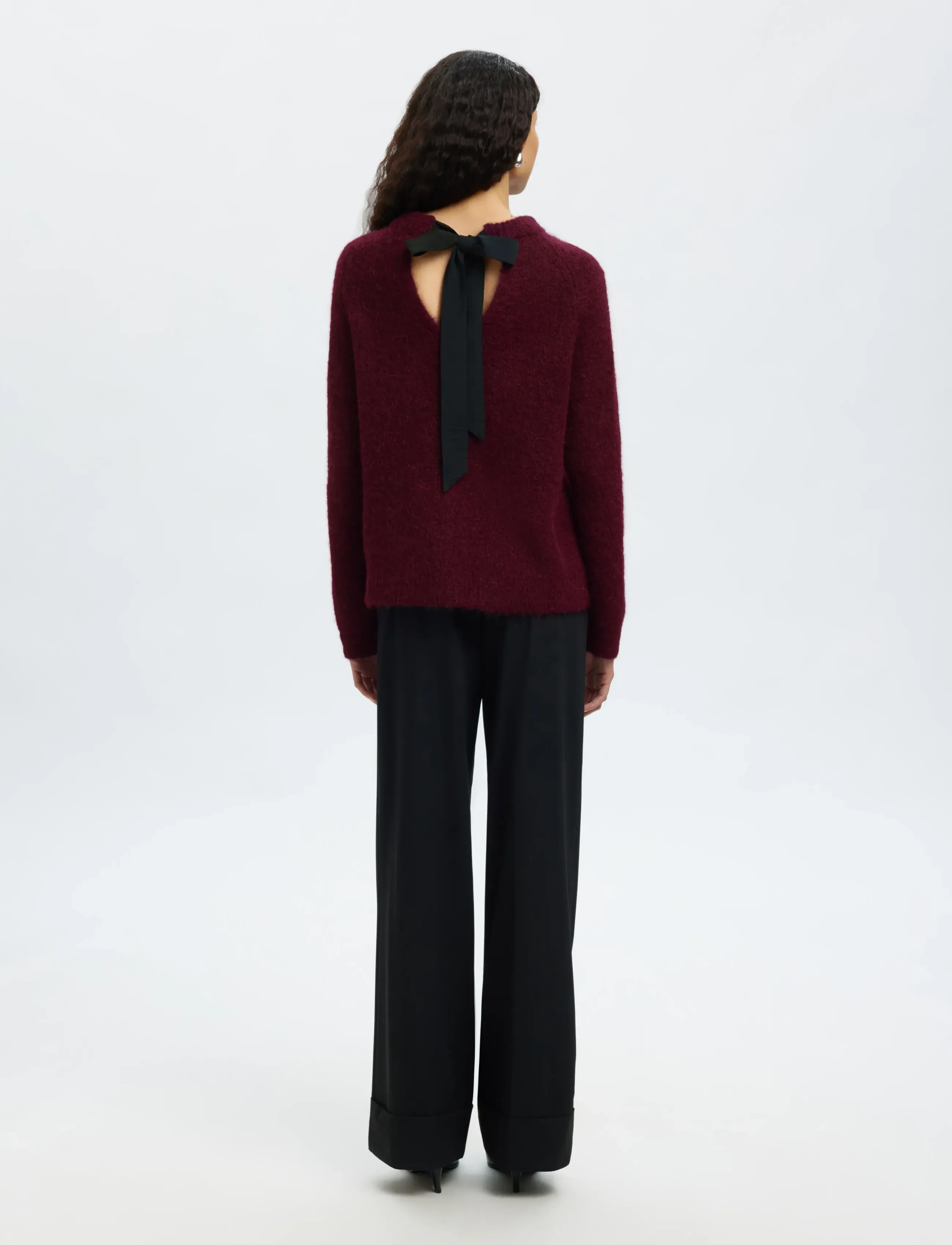 Selected - SLFGABELLA LS KNIT BOW O-NECK - gebreide truien - fig - 3